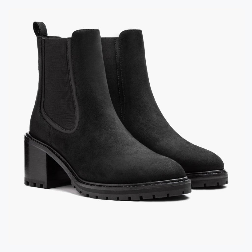 Knockout შავი Matte Leather Boots ქალის