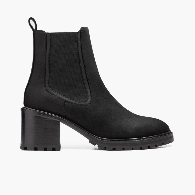 Knockout შავი Matte Leather Boots ქალის