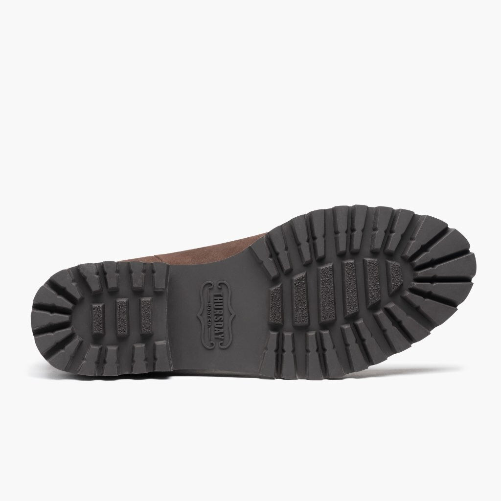 High-Traction Rubber Outsole & Lug Tread Pattern on Legend Truffle ტყავის ჩექმები ქალის