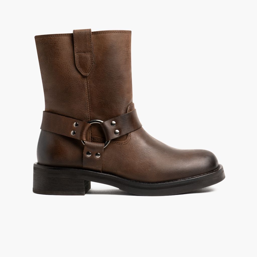 Outlaw Light Tobacco ტყავის ჩექმები ქალის in Classic Full-Grain Leather - გვერდითი ხედი | შეიძინეთ ონლაინ