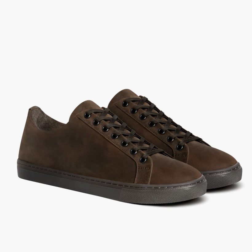 Premier Low Top Tobacco Leather Sneakers ქალის