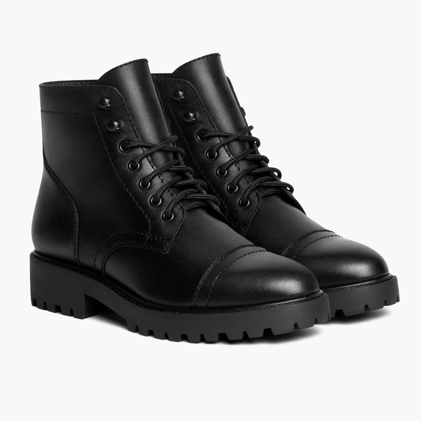 Captain შავი (StormKing®) ტყავის ჩექმები ქალის