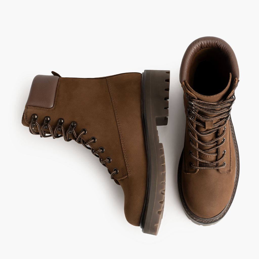 Explorer ტანი Matte ტყავის ჩექმები ქალის - გაძლიერებული ქუსლი და ზუსტი ორმაგი ნაკერი