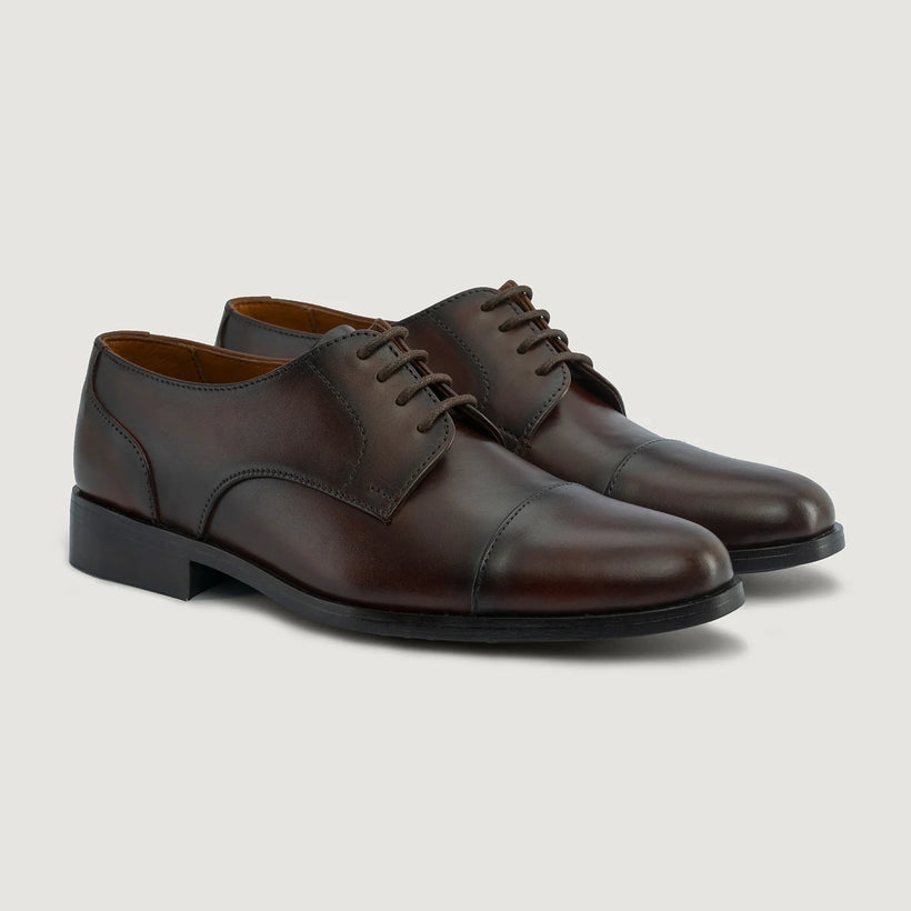 Attorney Derby Burnished ყავისფერი Leather Shoes - StudGuard მამაკაცის