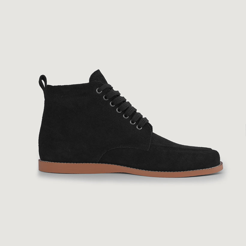 Bearman Moc Toe შავი Suede Boots მამაკაცის