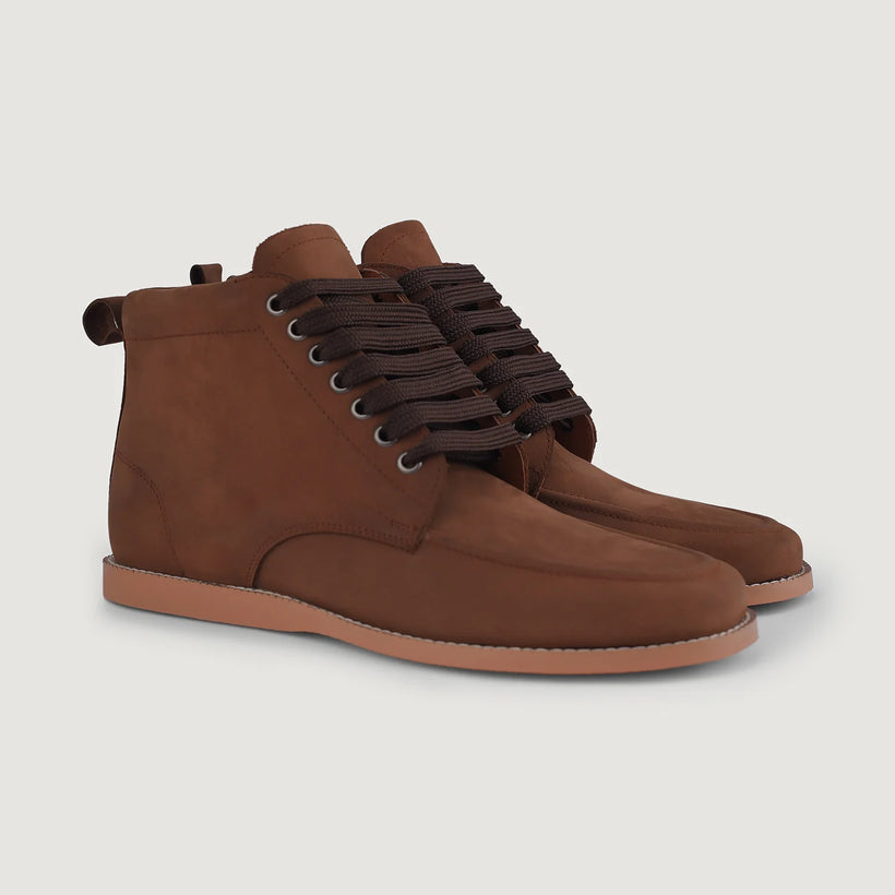 Bearman Moc Toe Pull-up ყავისფერი Leather Boots მამაკაცის