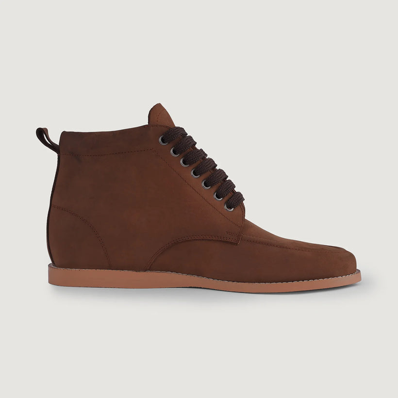 Bearman Moc Toe Pull-up ყავისფერი Leather Boots მამაკაცის
