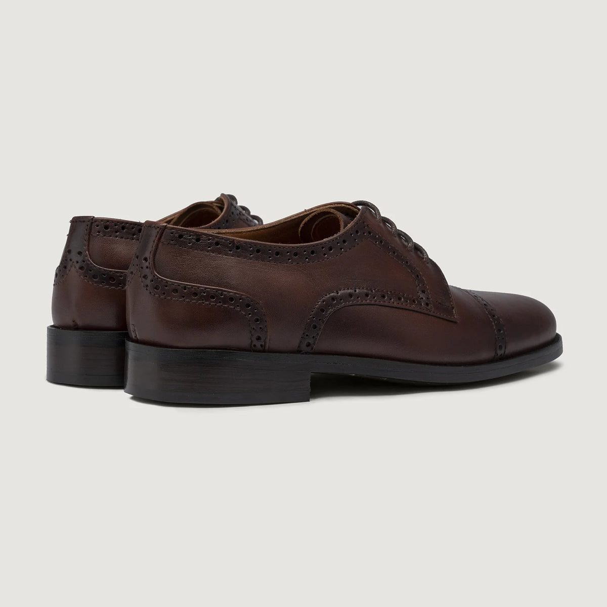 Dirk Brogues Derby Brown Leather Shoes StudGuard For Men - გაძლიერებული ქუსლი და ზუსტი ორმაგი ნაკერი