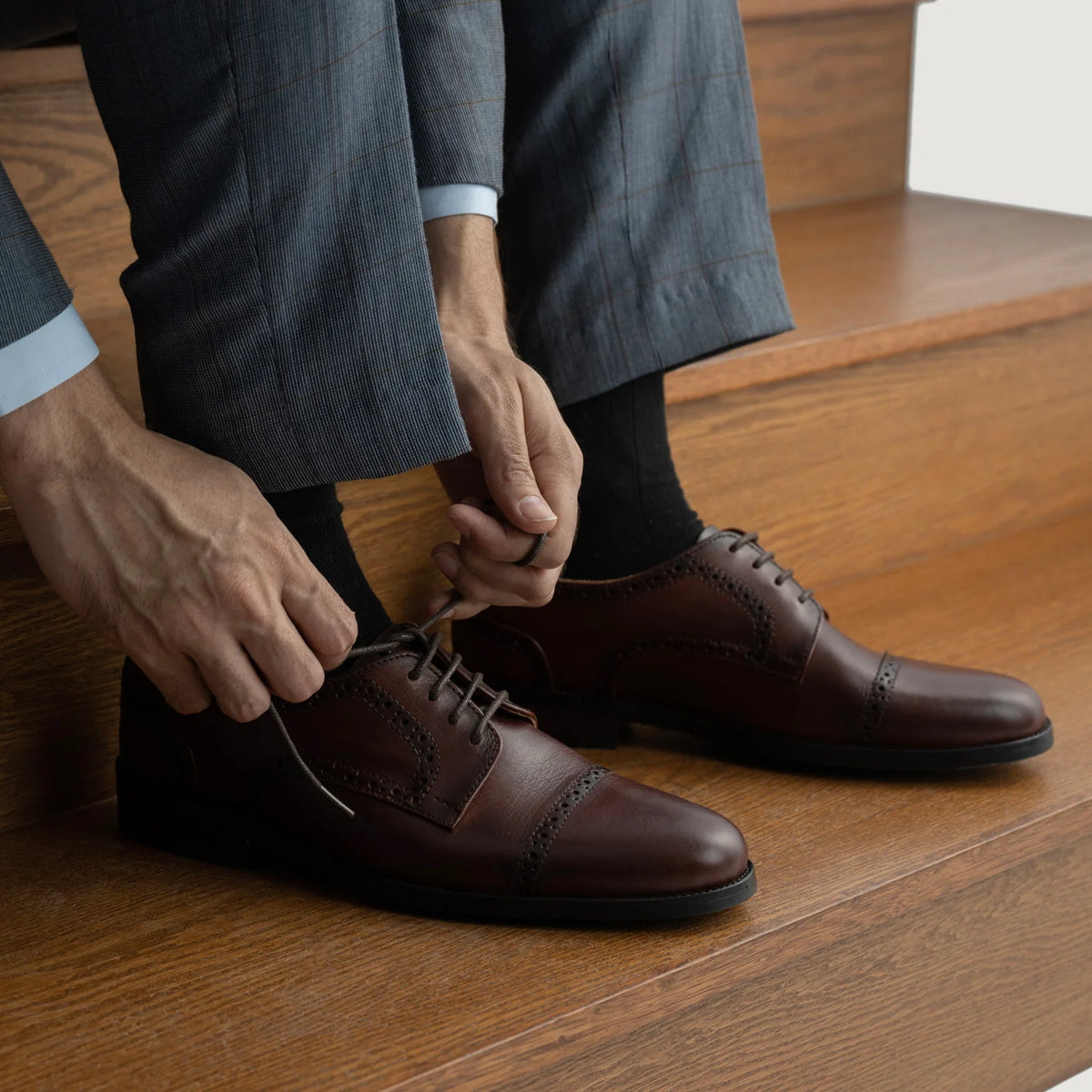 Orlaven Dirk Brogues Derby Burnished ყავისფერი ტყავის ფეხსაცმელი მამაკაცის footwear image 10