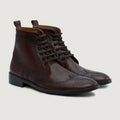 Duster Brogues Derby ყავისფერი Burnished ტყავის ჩექმები - StudGuard მამაკაცის