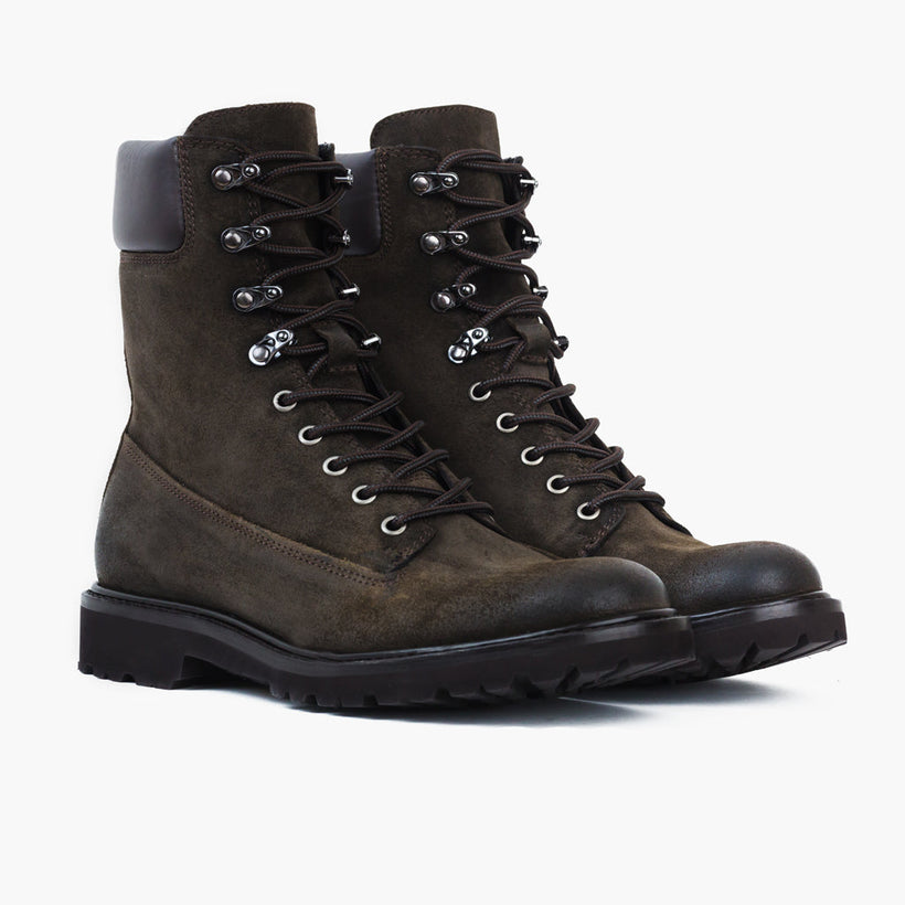 Explorer Dark Olive Suede ტყავის ჩექმები მამაკაცის