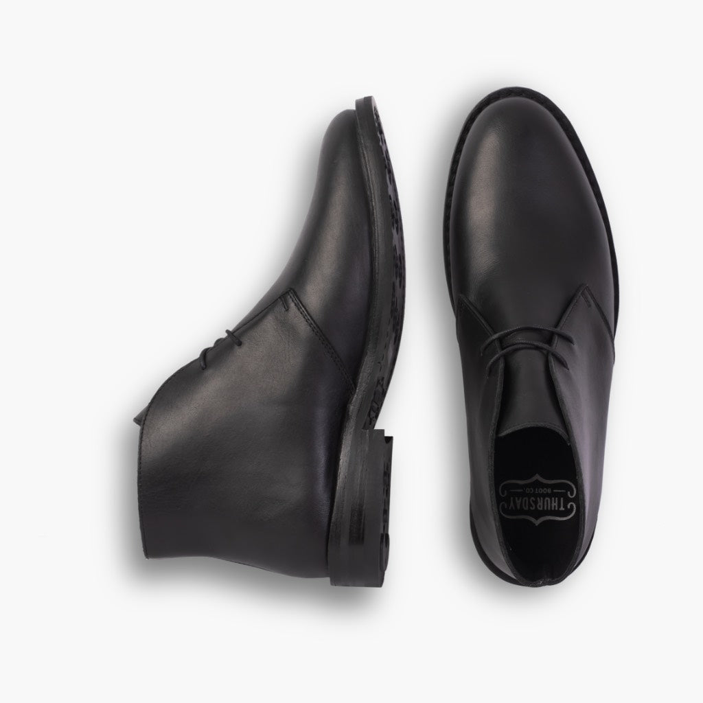 Scout შავი ტყავის ჩექმები მამაკაცის For Men - გაძლიერებული ქუსლი და ზუსტი ორმაგი ნაკერი