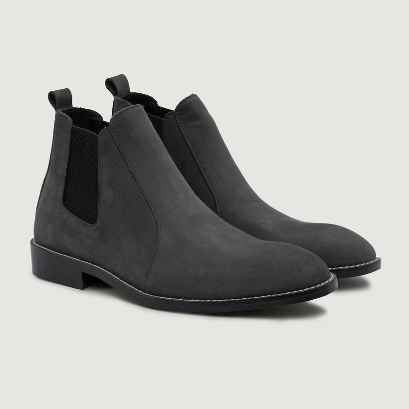 Clarkson Chelsea Grey Nubuck ტყავის ჩექმები - StudGuard მამაკაცის