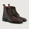 Knight Derby Burnished ყავისფერი ტყავის ჩექმები - StudGuard მამაკაცის