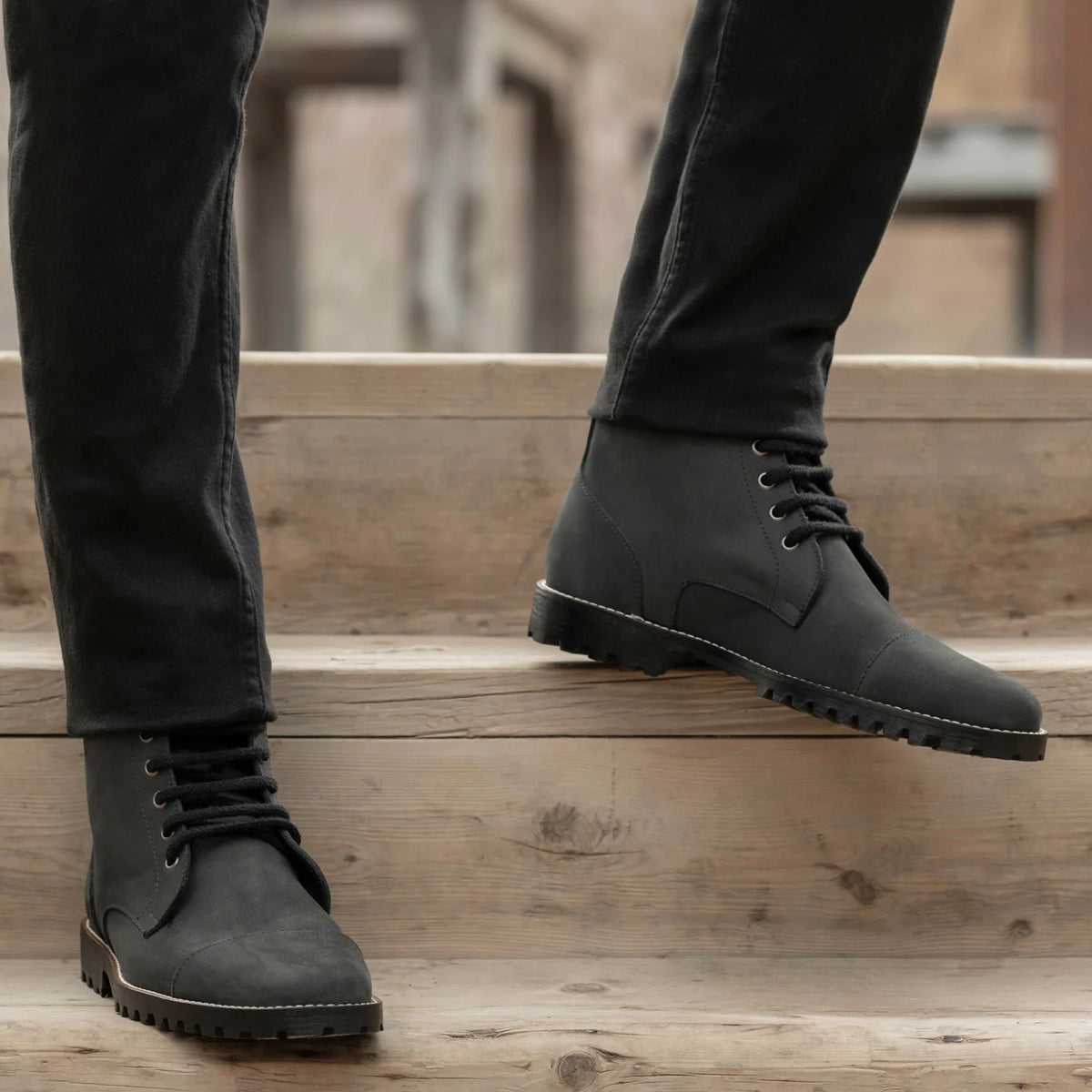 Orlaven Knight Derby შავი Matte Nubuck ტყავის ჩექმები - TerraGrip მამაკაცის footwear image 9