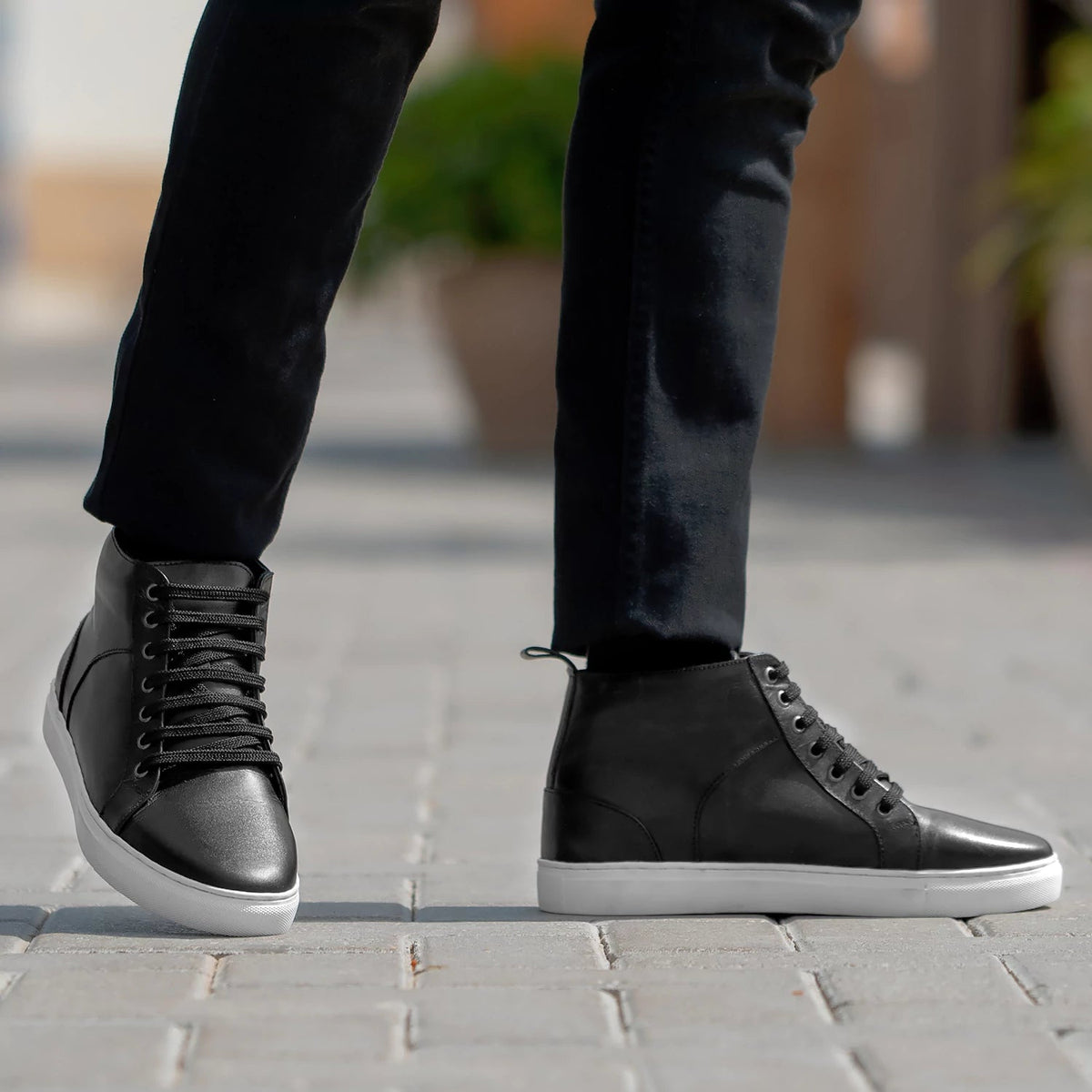 Orlaven Marty High Top შავი ტყავის კედები მამაკაცის footwear image 9