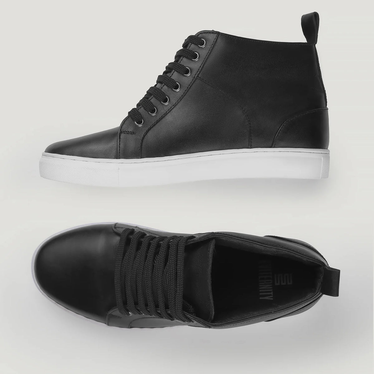 Marty High Top შავი ტყავის კედები მამაკაცის - გაძლიერებული ქუსლი და ზუსტი ორმაგი ნაკერი