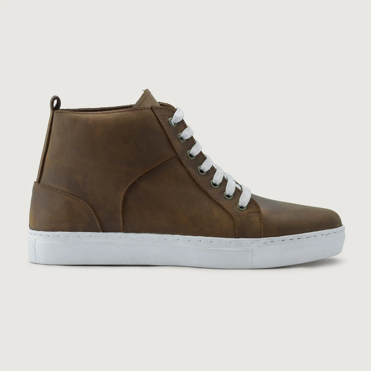 Burnt Copper Full-Grain leather Sneakers - Goodyear welt კონსტრუქცია და წინა ცხვირის დეტალი