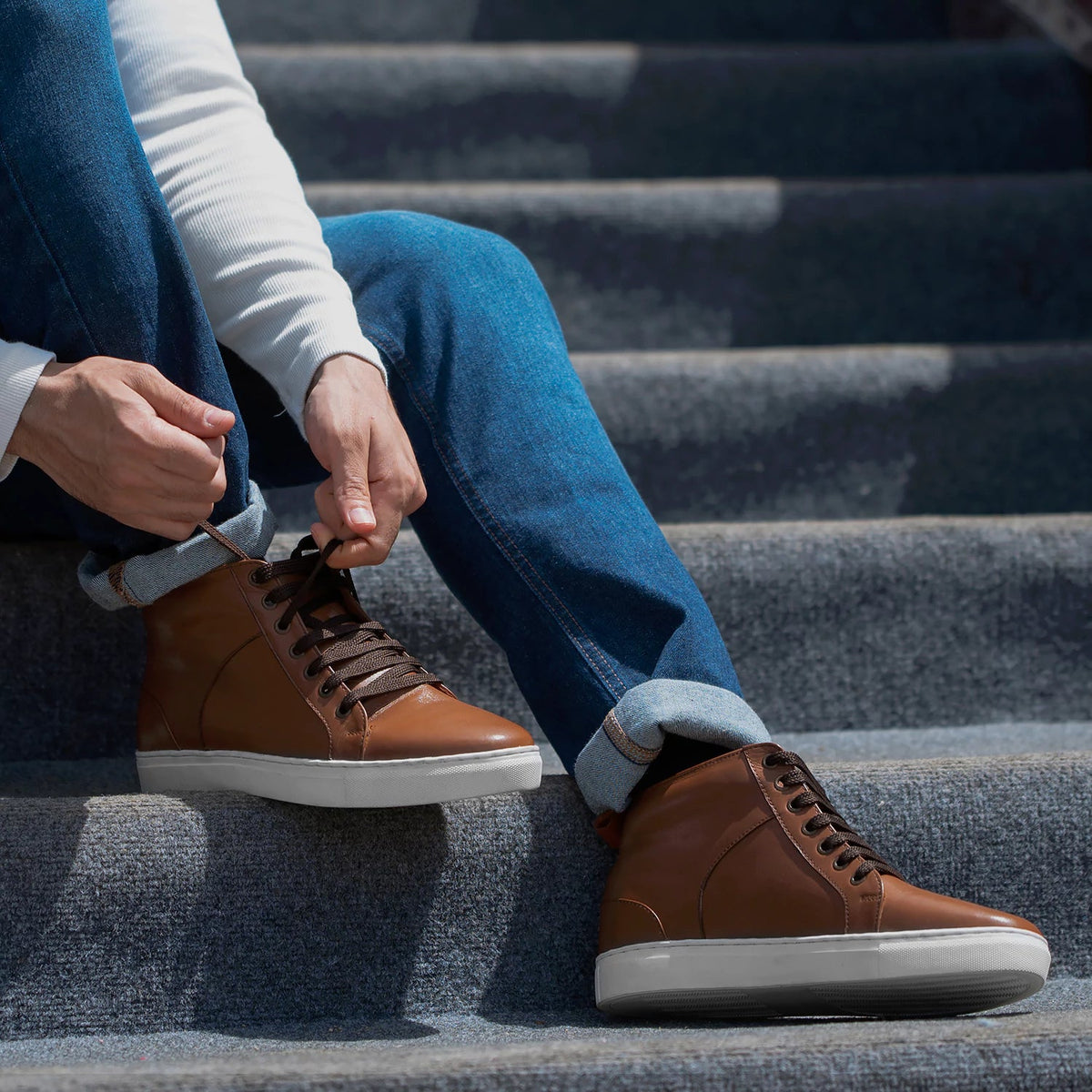 Orlaven Marty High Top ტანი ტყავის კედები მამაკაცის footwear image 10