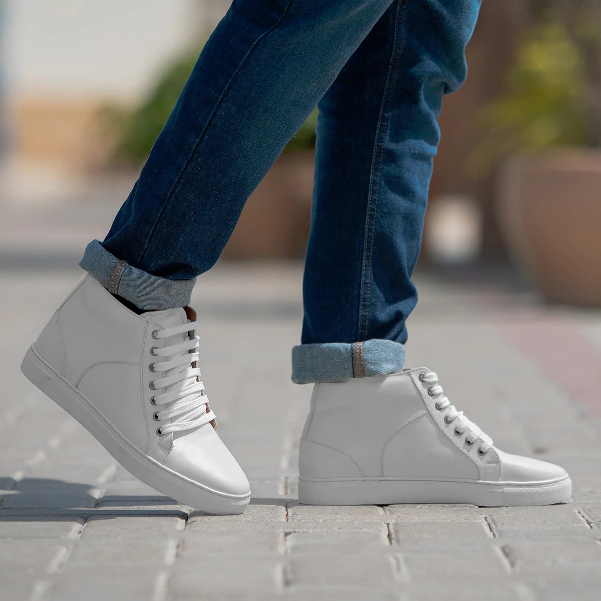 Orlaven Marty High Top White ტყავის კედები მამაკაცის footwear image 9