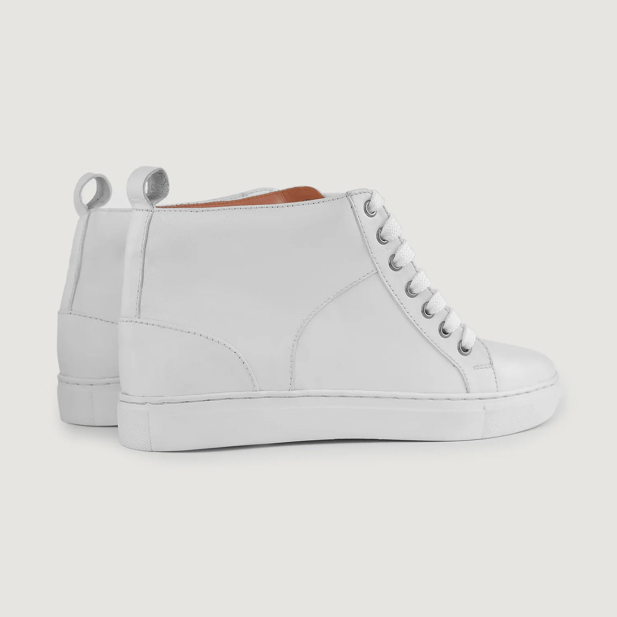 Marty High Top White ტყავის კედები მამაკაცის - გაძლიერებული ქუსლი და ზუსტი ორმაგი ნაკერი