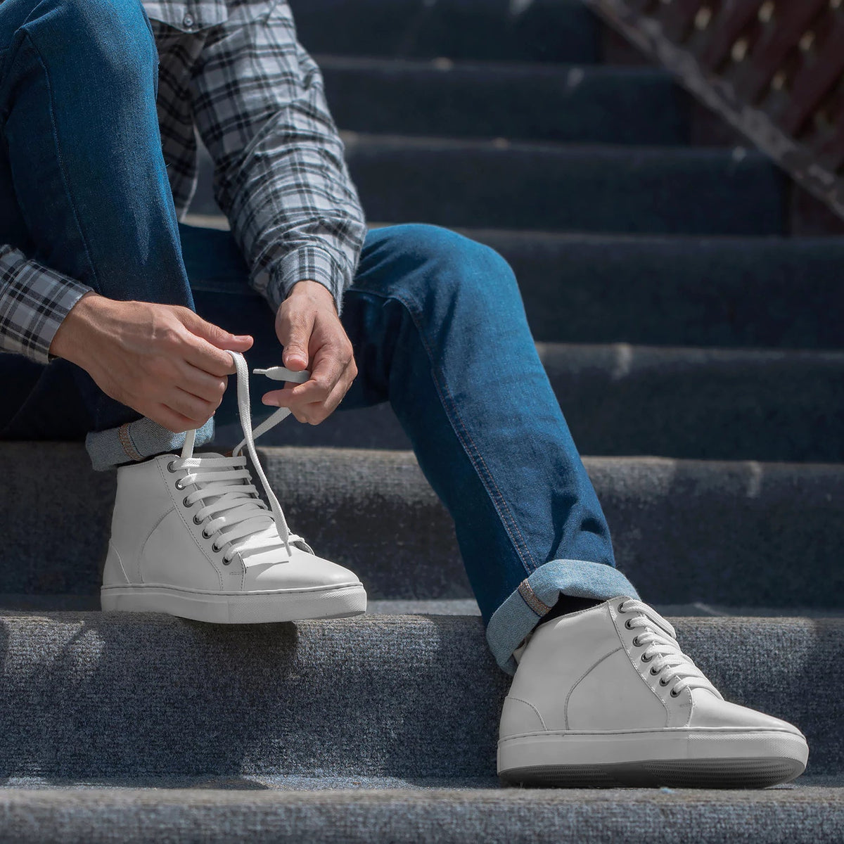 Orlaven Marty High Top White ტყავის კედები მამაკაცის footwear image 10