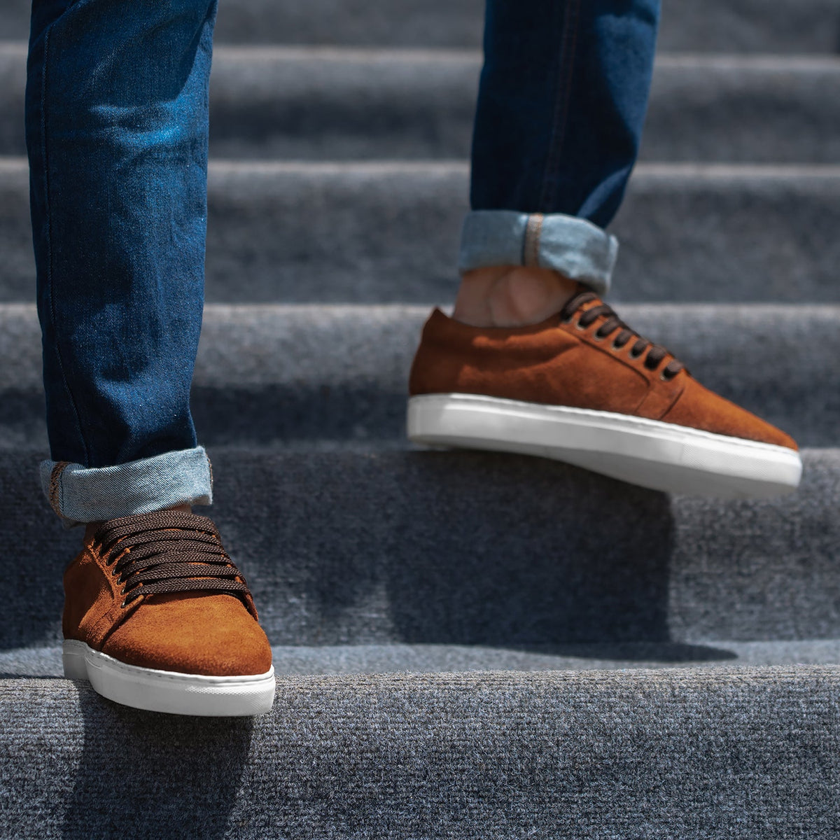 Murphy Low Top ყავისფერი Suede ტყავის კედები მამაკაცის - გაძლიერებული ქუსლი და ზუსტი ორმაგი ნაკერი