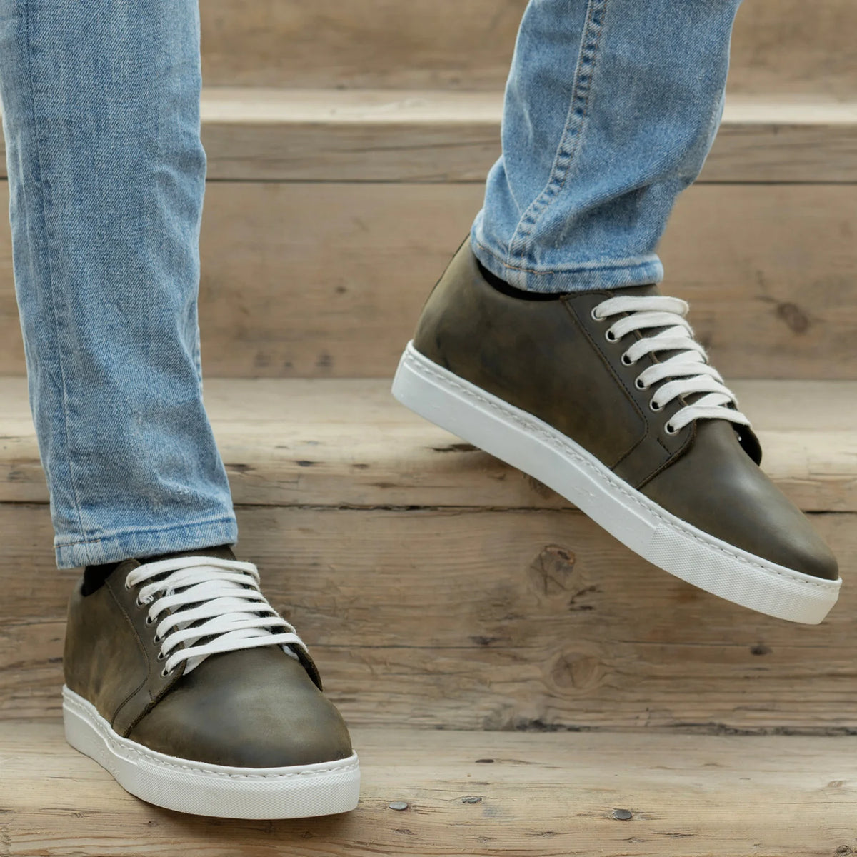 Orlaven Murphy Low Top Olive Pullup ტყავის კედები მამაკაცის footwear image 9