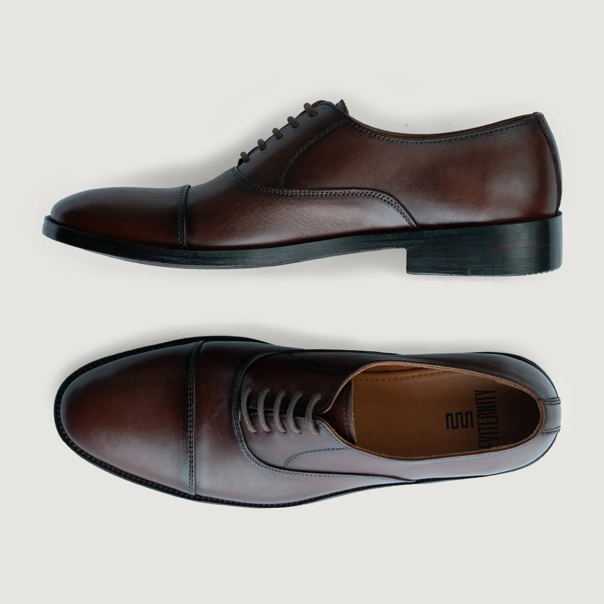Professor Oxford Burnished ყავისფერი ტყავის ფეხსაცმელი მამაკაცის For Men - გაძლიერებული ქუსლი და ზუსტი ორმაგი ნაკერი