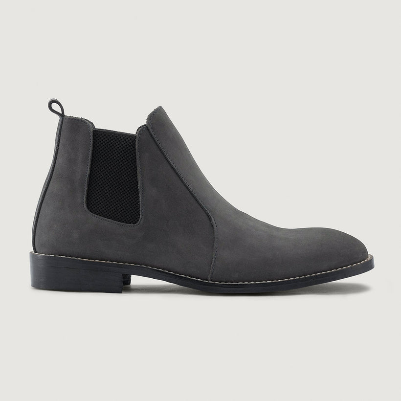 Clarkson Chelsea Grey Nubuck ტყავის ჩექმები - StudGuard მამაკაცის