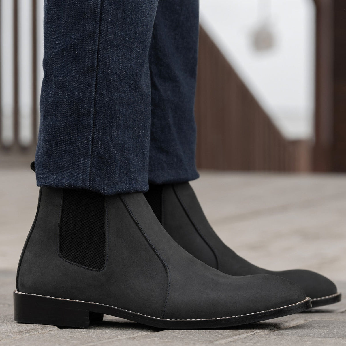 Orlaven Clarkson Chelsea Grey Nubuck ტყავის ჩექმები - StudGuard მამაკაცის footwear image 10