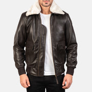 
Airin G-1 ყავისფერი ტყავის ბომბერი მამაკაცის in Brown Sheepskin Leather - წინა ხედი და მორგებული სილუეტი | შეიძინეთ ონლაინ
