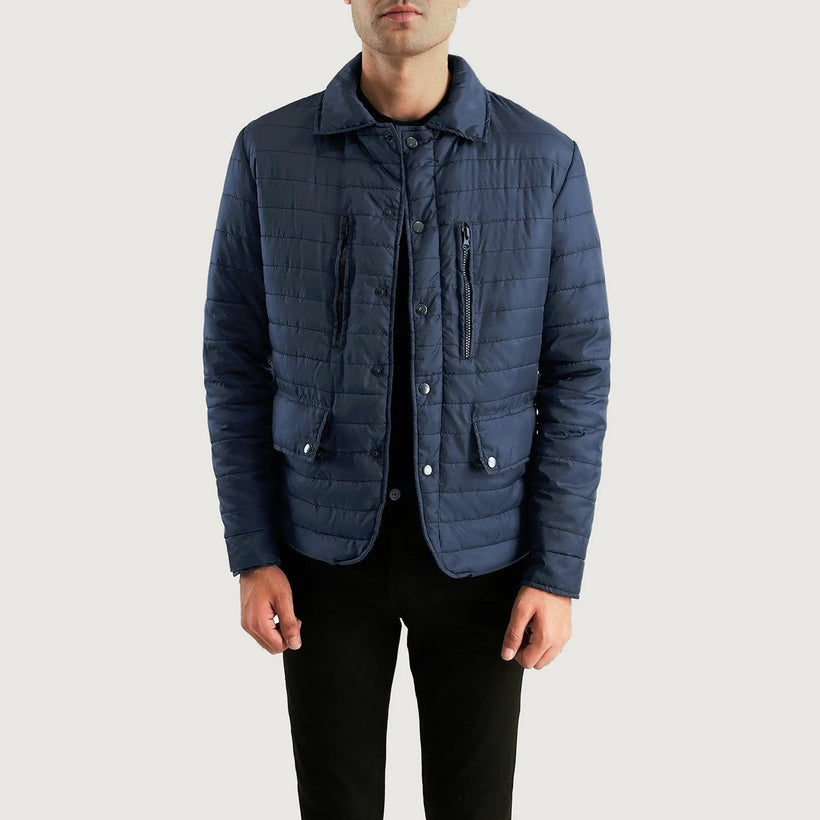Bo Quilt Windbreaker ტყავის ქურთუკი მამაკაცის