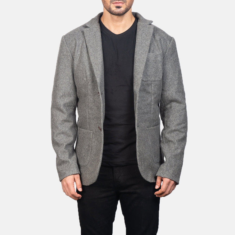 Borges Grey Wool Blazer მამაკაცის