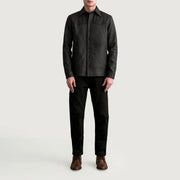 
ახლო ხედი of Shirt & Buttons Hardware on Bronco Tumbled ყავისფერი Leather Shirt მამაკაცის