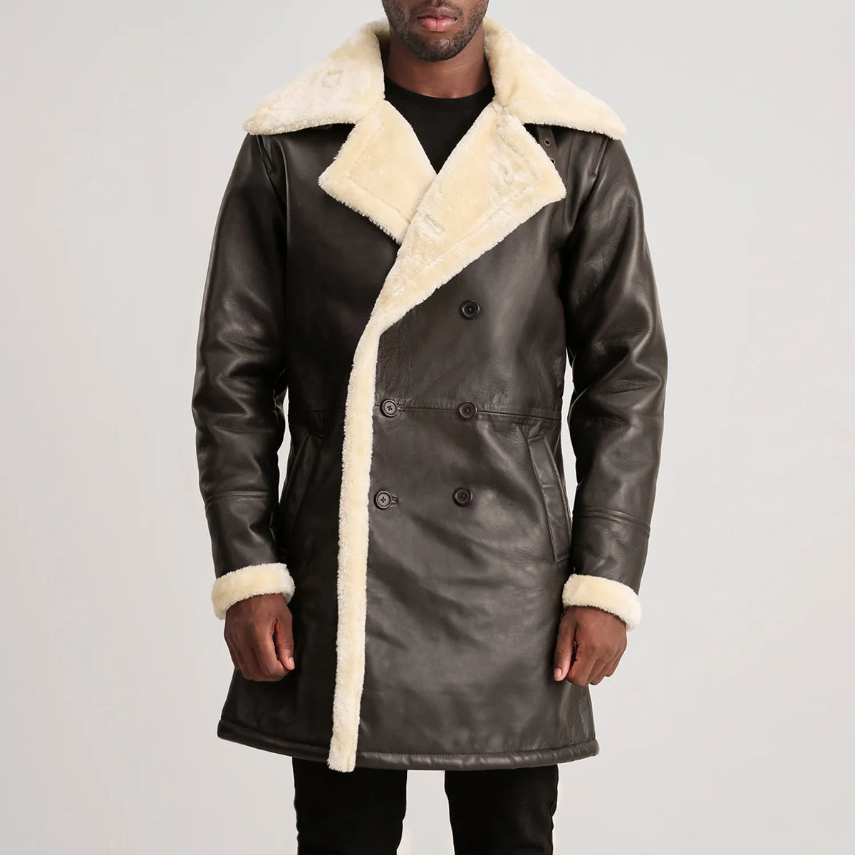 
Charles ტყავის პალტო ყავისფერი Shearling ტყავის პალტო მამაკაცის – alternate product view 4