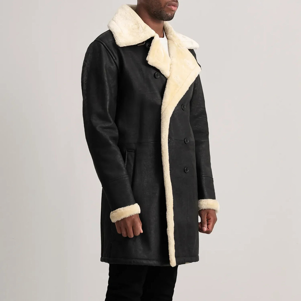 
Charles ტყავის პალტო ყავისფერი Shearling ტყავის პალტო მამაკაცის – alternate product view 2