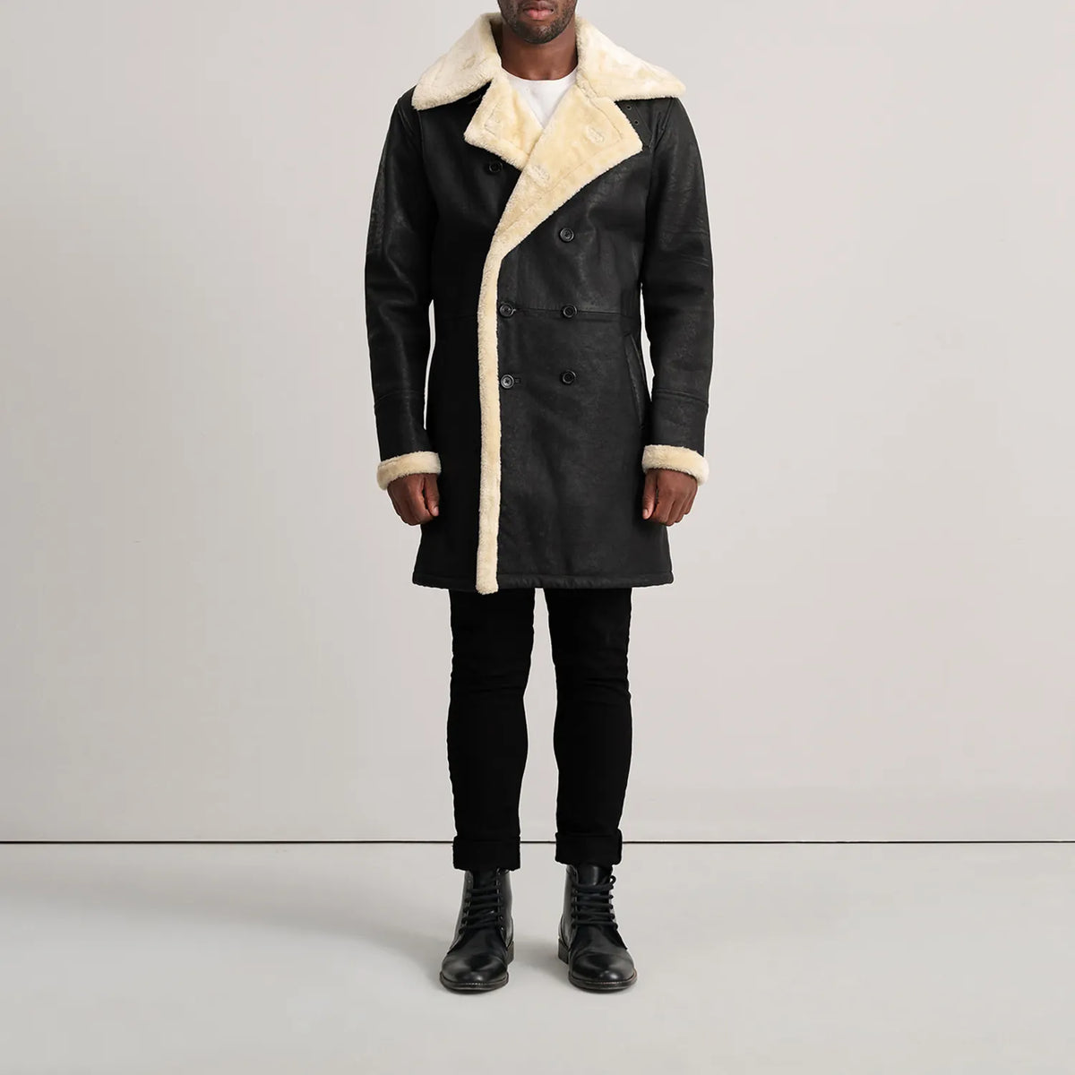 
Charles ტყავის პალტო ყავისფერი Shearling ტყავის პალტო მამაკაცის – alternate product view 3