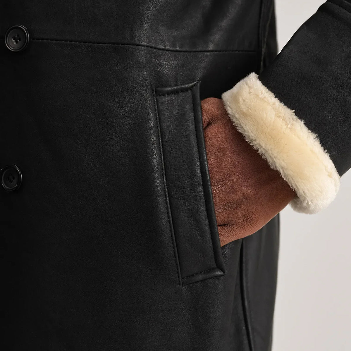 
Charles ტყავის პალტო ყავისფერი Shearling ტყავის პალტო მამაკაცის – alternate product view 6