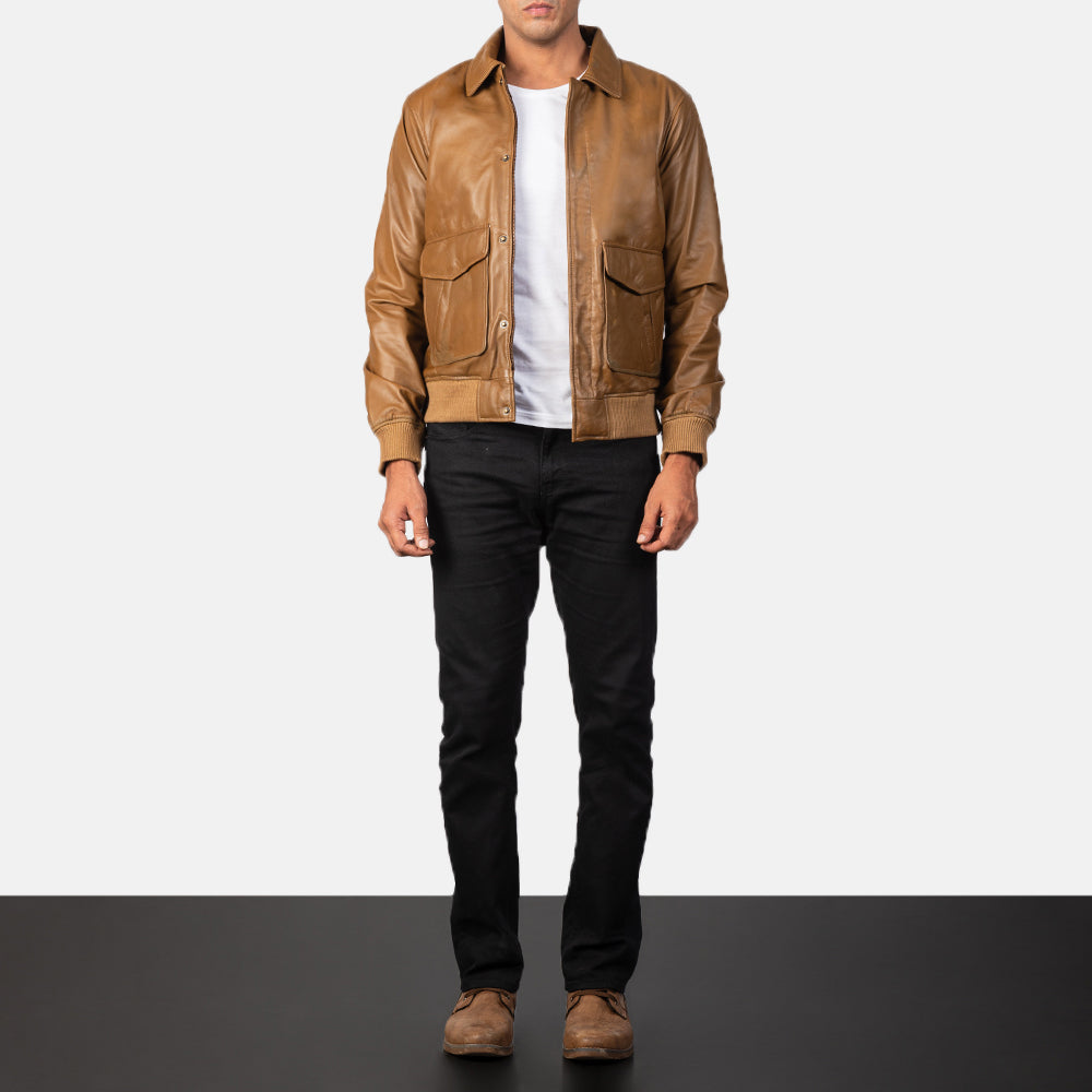 Coffmen Leather Bomber Jacket – alternate product view 4