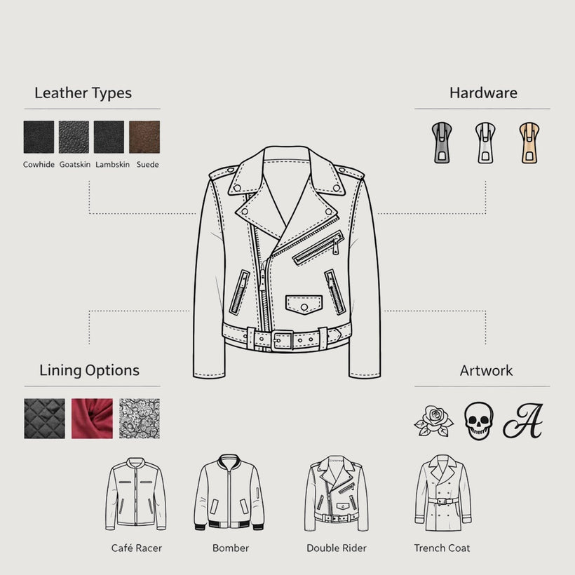 Design Your Own ტყავის ქურთუკი ქალის