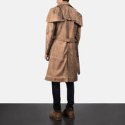 
Deux ყავისფერი Leather Duster მამაკაცის - გვერდითი პროფილი ერგონომიული სახელოს ჭრით