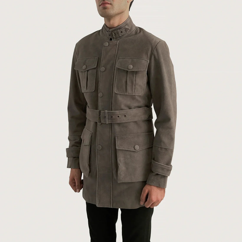 Dolf Grey Suede ტყავის ქურთუკი მამაკაცის