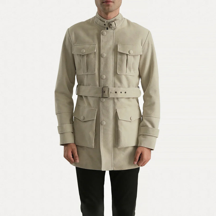 Dolf Off-White Suede ტყავის ქურთუკი მამაკაცის