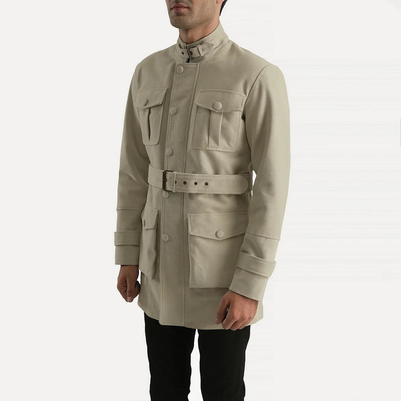 Dolf Off-White Suede ტყავის ქურთუკი მამაკაცის