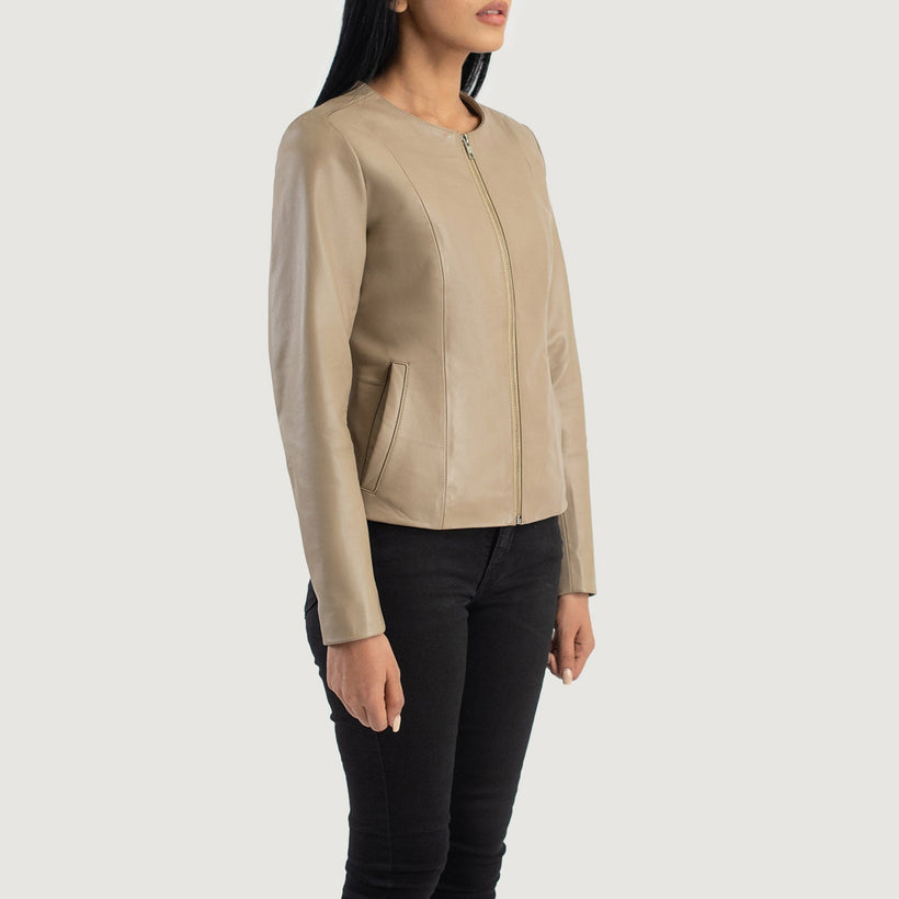 Elixir Collarless ტყავის ქურთუკი ქალის