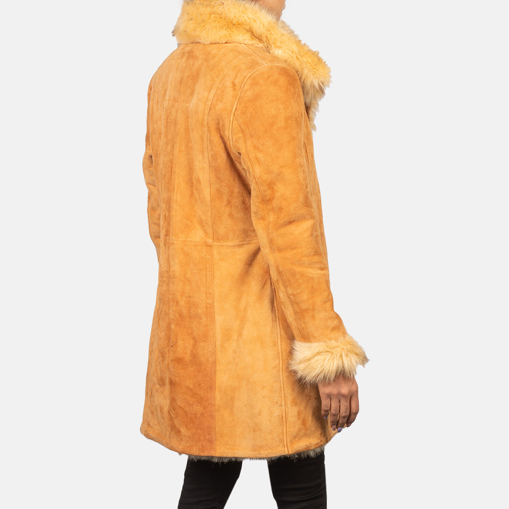 Authentic Goatskin Suede with Suede Finish Grain Texture &amp; Heavy-Duty Seam Stitching Detail