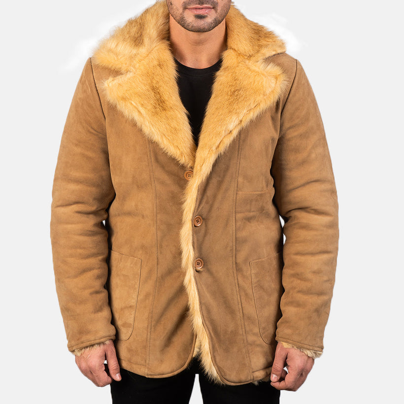 Furlong Coat Beige Leather Coat მამაკაცის