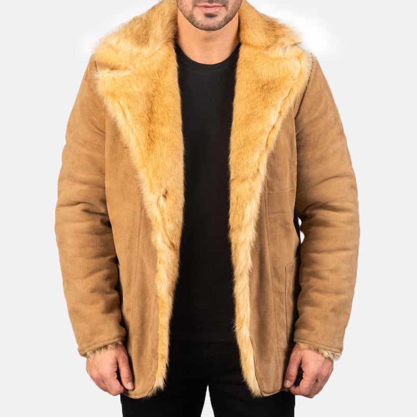 Furlong Coat Beige Leather Coat მამაკაცის