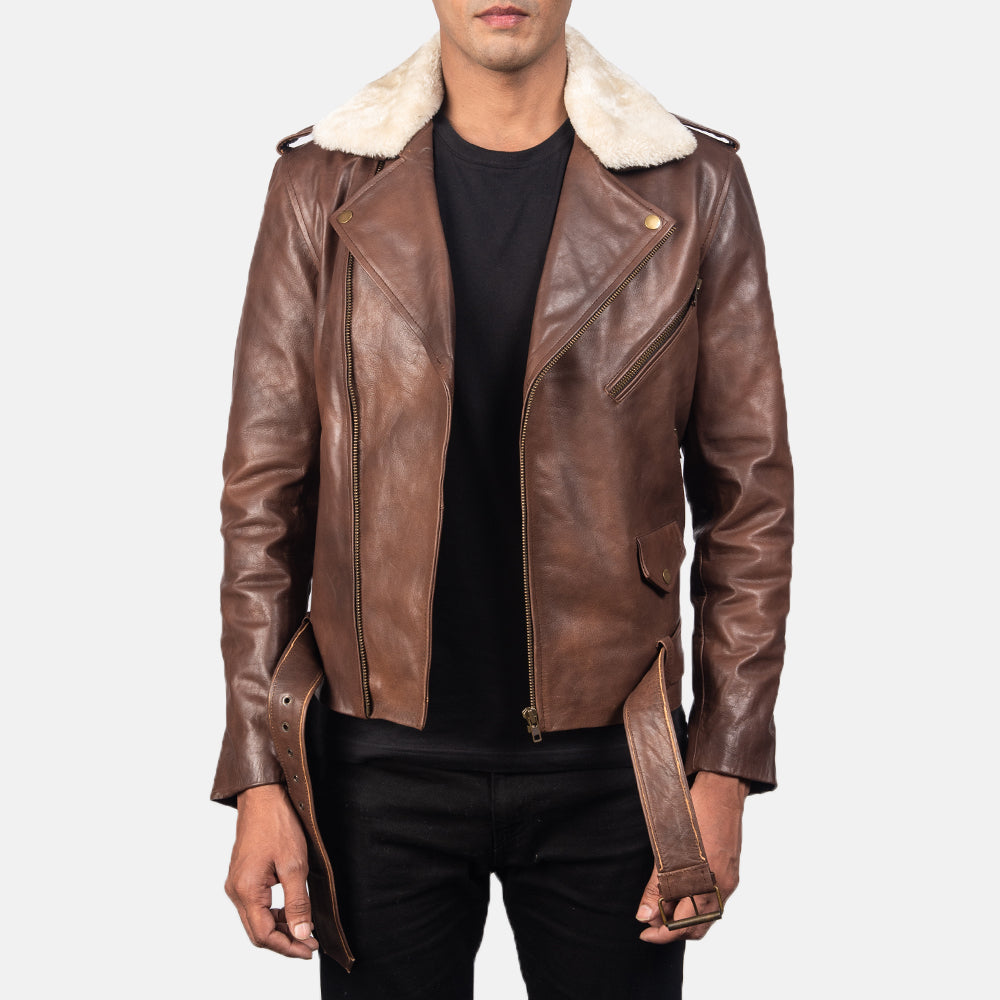 
დაბოლოების ოსტატური დამუშავება Furton Black Leather Biker Jacket